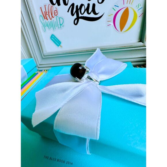 Tiffany & Co. Black Onyx Paloma Picasso Sugar Stack Ring, sz 6 - Picture 4 of 8